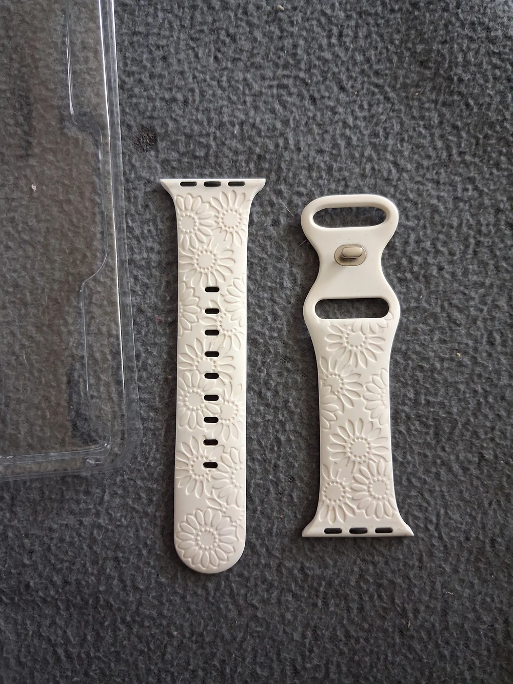 White Floral Silicone Smartwatch Band